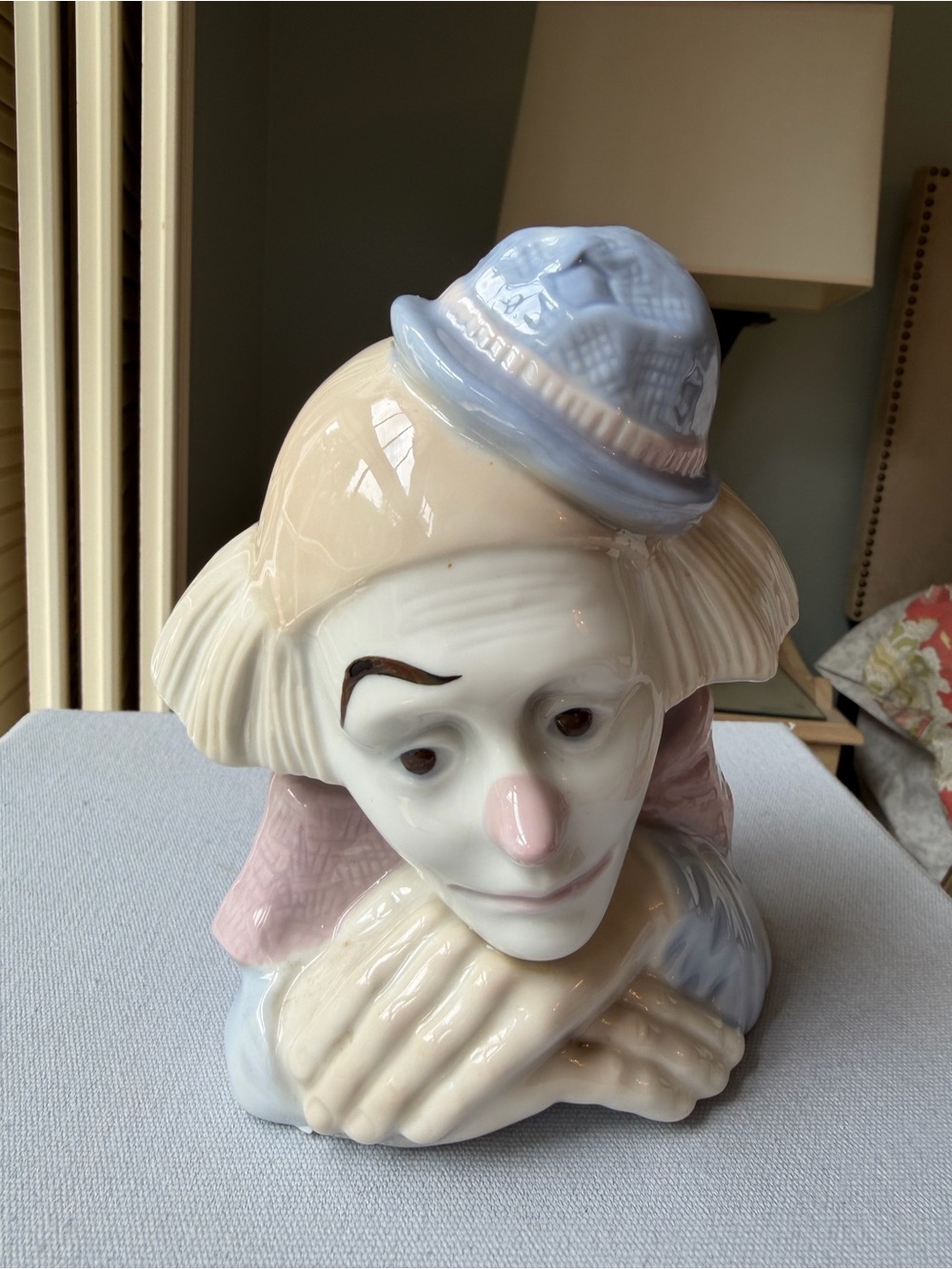 Vintage Pastel Clown Bust Porcelain  - Mexico Porcelain Paul Sebastian